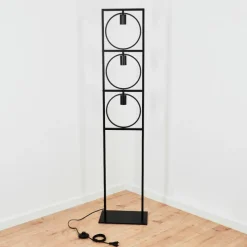 Lampes Industrielles-hofstein Lampadaire Srelau Noir, 3 lumières