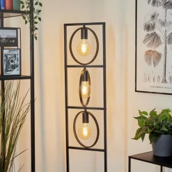 Lampes Industrielles-hofstein Lampadaire Srelau Noir, 3 lumières