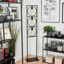 Lampes Industrielles-hofstein Lampadaire Srelau Noir, 3 lumières