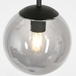Suspension Verre Fumé-Luminaires Steinhauer Lampadaire Steinhauer Bollique Noir, 1 lumière