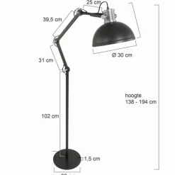 Luminaires Steinhauer Lampadaire Steinhauer Brooklyn Noir, 1 lumière* Lampadaires Et Lampes Sur Pied