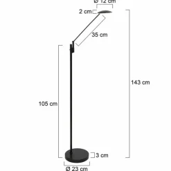 Luminaires Steinhauer Lampadaire Steinhauer Daphne LED Noir, 1 lumière* Éclairage Led