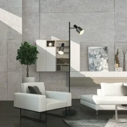 Luminaires Steinhauer Lampadaire Steinhauer Fjorgard Noir, 2 lumières* Lampadaires Et Lampes Sur Pied