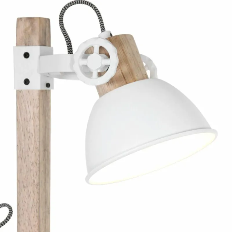 Lampes Industrielles-Luminaires Steinhauer Lampadaire Steinhauer Gearwood Bois foncé, Blanc, 1 lumière
