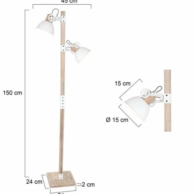 Lampes Industrielles-Luminaires Steinhauer Lampadaire Steinhauer Gearwood Bois foncé, Blanc, 1 lumière