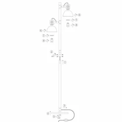Lampes Industrielles-Luminaires Steinhauer Lampadaire Steinhauer Gearwood Bois foncé, Blanc, 1 lumière