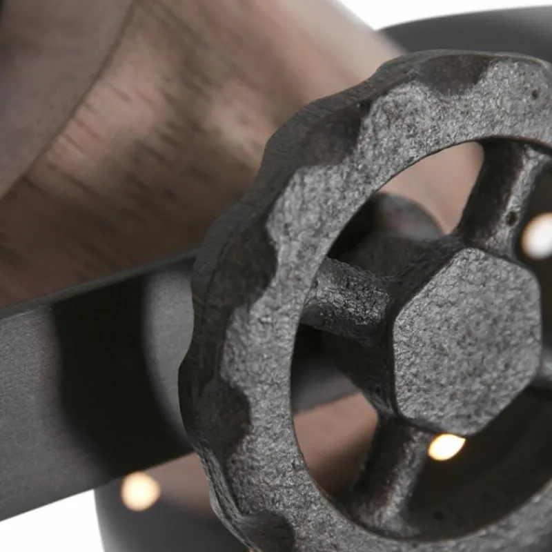 Lampes Industrielles-Luminaires Steinhauer Lampadaire Steinhauer Gearwood Anthracite, Bois foncé, 2 lumières