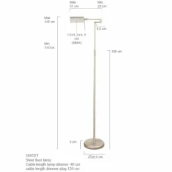 Luminaires Steinhauer Lampadaire Steinhauer MEXLITE LED Acier inoxydable, 1 lumière* Éclairage Led