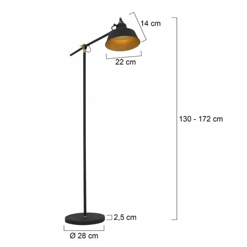 Luminaires Steinhauer Lampadaire Steinhauer Mexlite Noir, 1 lumière* Lampadaires Et Lampes Sur Pied