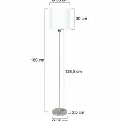 Lampes En Tissu-Luminaires Steinhauer Lampadaire Steinhauer Noor Acier inoxydable, 1 lumière