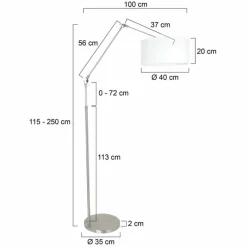 Lampes En Tissu-Luminaires Steinhauer Lampadaire Steinhauer Prestige Chic Acier brossé, 1 lumière