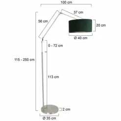 Lampes En Tissu-Luminaires Steinhauer Lampadaire Steinhauer Prestige Chic Acier brossé, 1 lumière