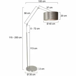 Lampes En Tissu-Luminaires Steinhauer Lampadaire Steinhauer Prestige Chic Acier brossé, 1 lumière