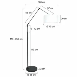 Lampes En Tissu-Luminaires Steinhauer Lampadaire Steinhauer Prestige Chic Noir, 1 lumière