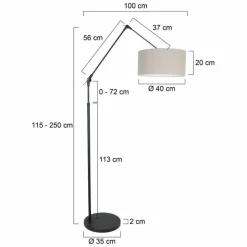 Lampes En Tissu-Luminaires Steinhauer Lampadaire Steinhauer Prestige Chic Noir, 1 lumière