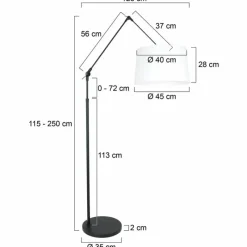 Lampes En Tissu-Luminaires Steinhauer Lampadaire Steinhauer Prestige Chic Noir, 1 lumière