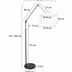 Lampes En Tissu-Luminaires Steinhauer Lampadaire Steinhauer Prestige Chic Noir, 1 lumière