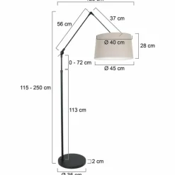 Lampes En Tissu-Luminaires Steinhauer Lampadaire Steinhauer Prestige Chic Noir, 1 lumière