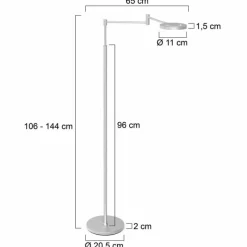 Luminaires Steinhauer Lampadaire Steinhauer Soleil LED Acier brossé, 1 lumière* Éclairage Led