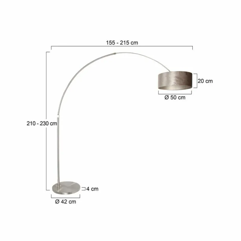 Lampes En Tissu-Luminaires Steinhauer Lampadaire Steinhauer Sparkled Light Acier brossé, 1 lumière