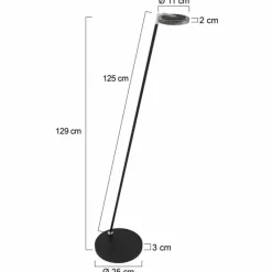 Suspension Verre Fumé-Luminaires Steinhauer Lampadaire Steinhauer Turound LED Noir, 1 lumière