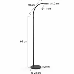 Suspension Verre Fumé-Luminaires Steinhauer Lampadaire Steinhauer Turound LED Noir, 1 lumière