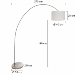 Lampes En Tissu-Luminaires Steinhauer Lampadaire Steinhauer Twaki Acier inoxydable, 1 lumière