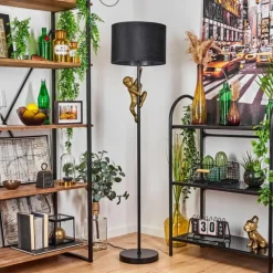 Lampes En Tissu-hofstein Lampadaire Suardi Or, Noir, 1 lumière