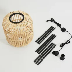 Style Boho-Chic-hofstein Lampadaire Sukhothai Noir, 1 lumière