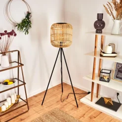 Style Boho-Chic-hofstein Lampadaire Sukhothai Noir, 1 lumière