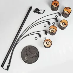 Lampes En Tissu-hofstein Lampadaire Tallaboa Noir, 5 lumières