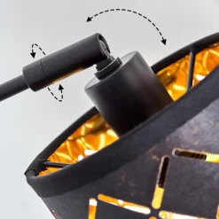 Lampes En Tissu-hofstein Lampadaire Tallaboa Noir, 5 lumières