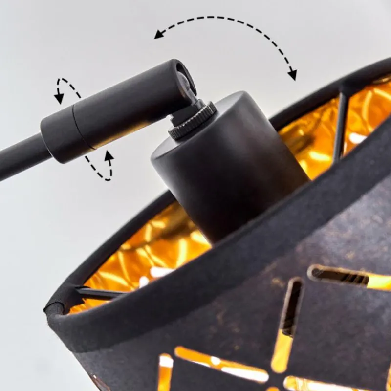 Lampes En Tissu-hofstein Lampadaire Tallaboa Noir, 5 lumières
