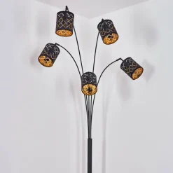 Lampes En Tissu-hofstein Lampadaire Tallaboa Noir, 5 lumières