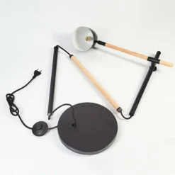 Luminaires Scandinaves-hofstein Lampadaire Tanabita Écru, Noir, 1 lumière