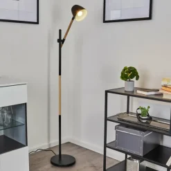 Luminaires Scandinaves-hofstein Lampadaire Tanabita Écru, Noir, 1 lumière