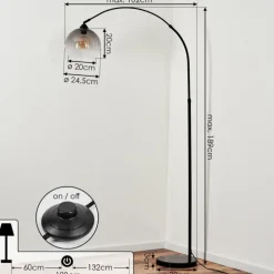 hofstein Lampadaire Tapitapa Noir, 1 lumière