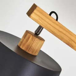 Lampes Dorées-hofstein Lampadaire Tatodere Bois foncé, Noir, 1 lumière