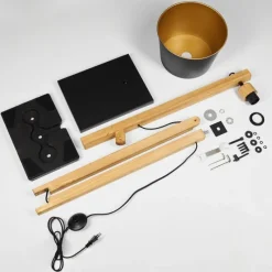 Lampes Dorées-hofstein Lampadaire Tatodere Bois foncé, Noir, 1 lumière