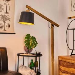 Lampes Dorées-hofstein Lampadaire Tatodere Bois foncé, Noir, 1 lumière