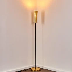 Lampes Dorées-hofstein Lampadaire Tegna Noir doré, 1 lumière