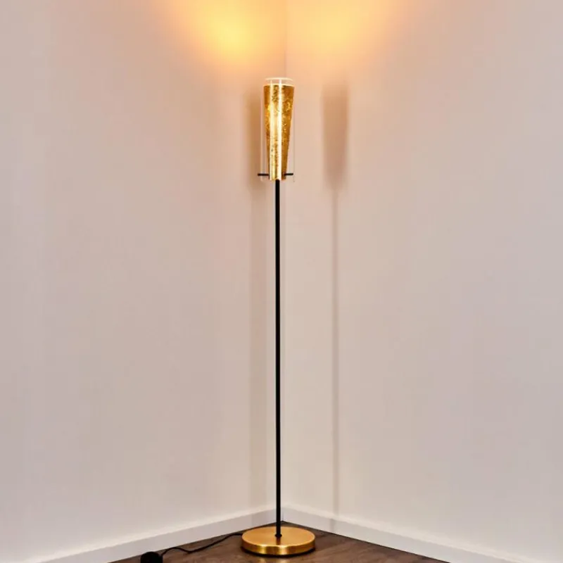 Lampes Dorées-hofstein Lampadaire Tegna Noir doré, 1 lumière