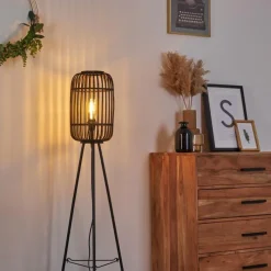 Lampes Vintages & Rétros-hofstein Lampadaire Teheran Noir, 1 lumière