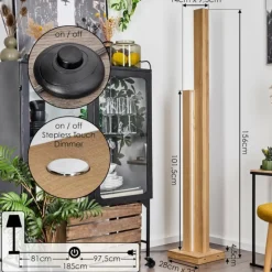 Style Boho-Chic-hofstein Lampadaire Tejedor LED Écru, 2 lumières