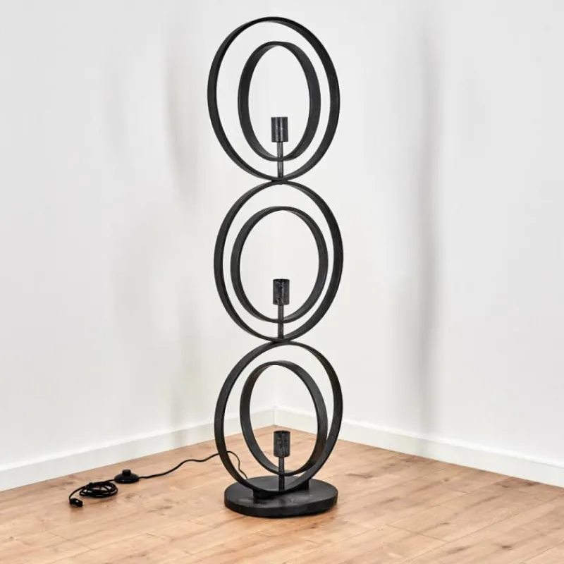 Lampes Industrielles-hofstein Lampadaire Tercel Gris, Noir, 3 lumières