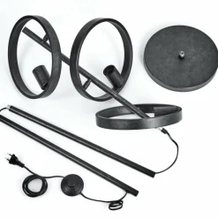 Lampes Industrielles-hofstein Lampadaire Theareabarivat Anthracite, 3 lumières