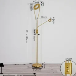 hofstein Lampadaire Tierz LED Laiton, 2 lumières