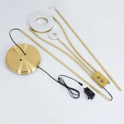 hofstein Lampadaire Tierz LED Laiton, 2 lumières