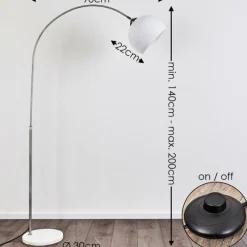 hofstein Lampadaire Tipitapa Nickel mat, 1 lumière