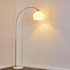 hofstein Lampadaire Tipitapa Nickel mat, 1 lumière